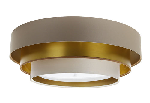 bpskoncept plafondlamp Triniti - beige satijn - goud - Ø 60 cm