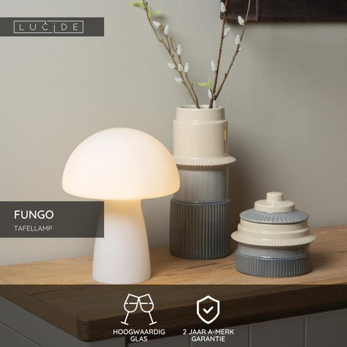Lucide tafellamp FUNGO - 1xE27 - Opaal