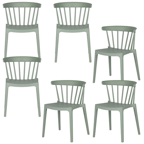 WOOOD tuinstoel Bliss - Kunststof - Jadegroen - Set van 6