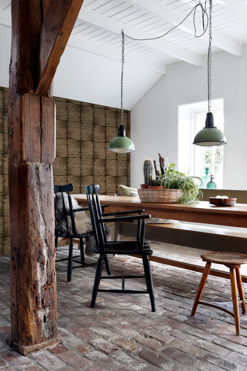 ESTAhome behang zinken platen vergrijsd bruin - 53 cm x 10.05 m - 138881