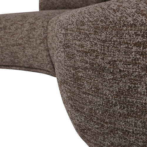 WOOOD half ronde bank 4-zits Batavier - Polyester - Bruin Melange - 74x254x122