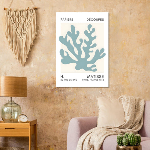 Artfulprints  Matisse – Saltflower shapes turquoise   poster 70x100 cm - vtwonen shop