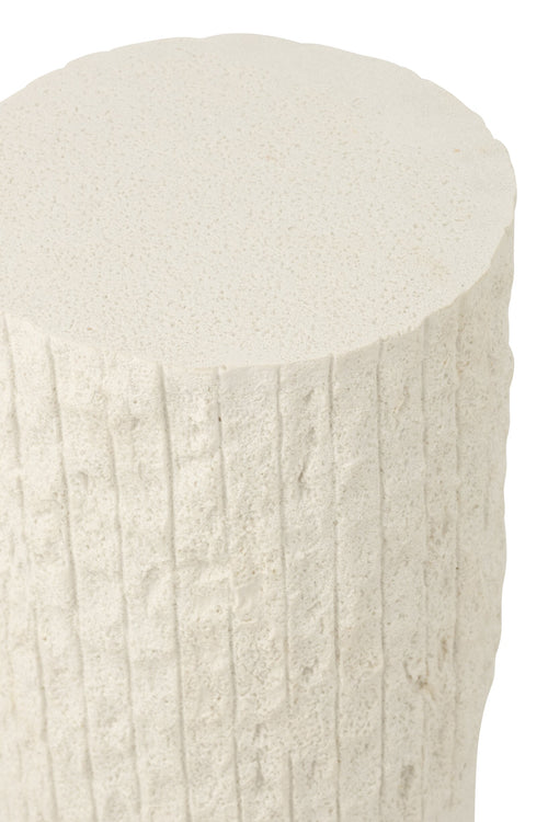 J-Line decoratie Sokkel Rocky Reliëf - polyresin - wit - small