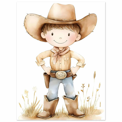 Artfulprints  Avontuurlijke cowboy   poster 30x40 cm - vtwonen shop