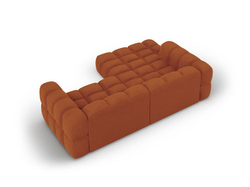 Cosmopolitan Design Modulaire hoekbank links Sky 3-zits, flueel, terracotta - 162x244x70cm