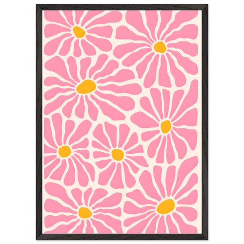 Artfulprints Poster met Lijst Matisse - Pink flowers   - 50x70 cm - Roze