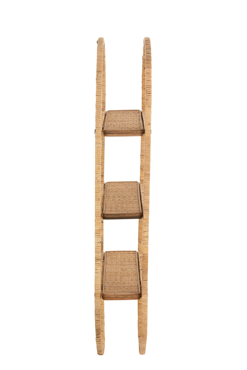 J-Line wandrek Ovaal 3 planken Plooibaar - rotan - naturel