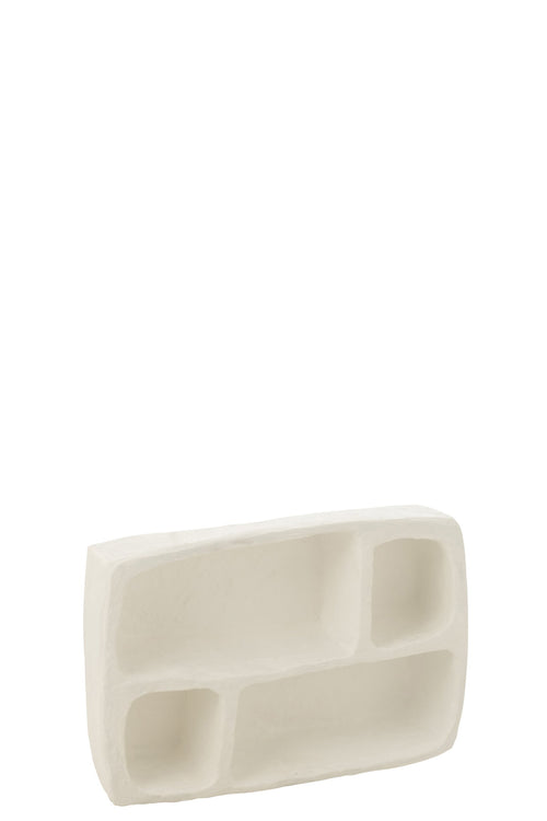 J-Line wandrek Flint - papier maché - wit - small