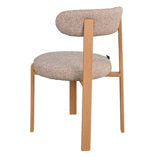 DÉJA Living Eetkamerstoel Lagan - Taupe/Naturel Stof - Set van 2 - vtwonen shop