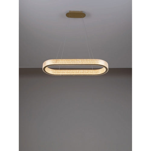 Nova Luce KINARA Geïntegreerde LED-hanglamp voor plafond, platina goud, Triac dimbaar, 70W, 5444lm, 3000K
