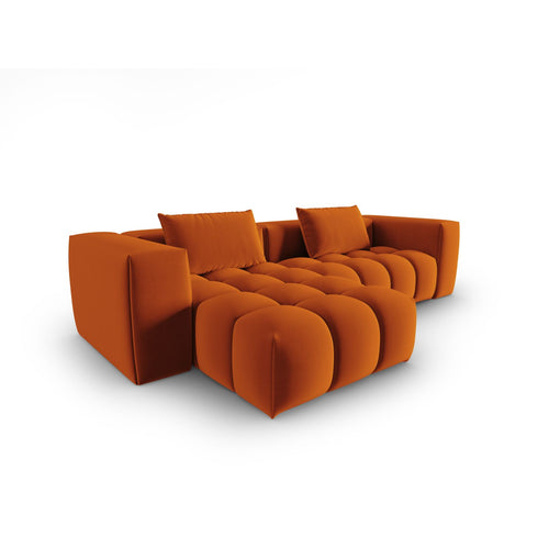 Cosmopolitan Design - Modulaire hoekbank links Verona 3-zits, flueel terracotta - 145x260x70cm