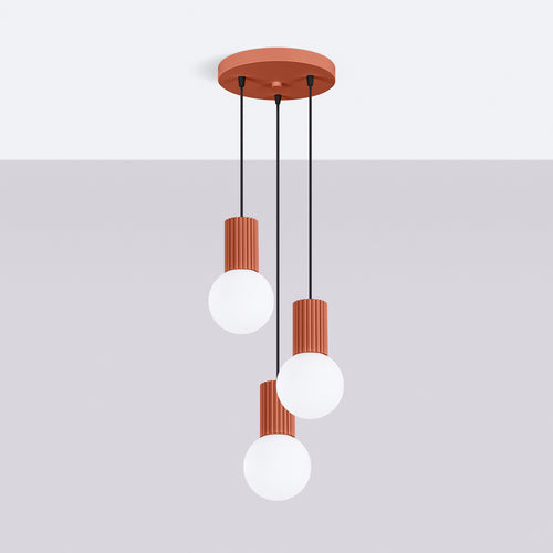 Sollux Lighting Hanglamp HALO 3P rood ochra - 25x25x125cm