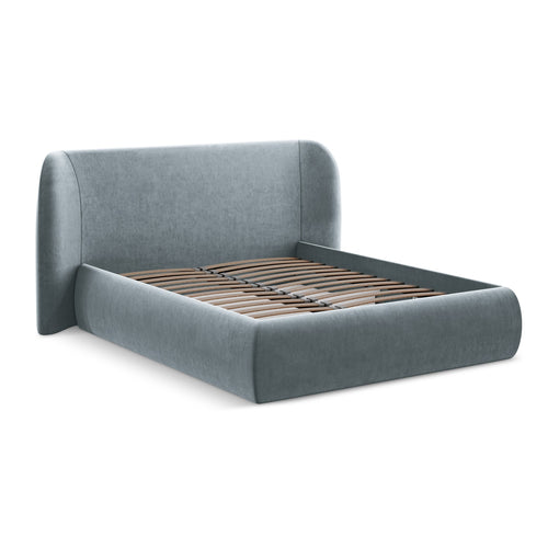 LaMiaSofa Bed met opbergruimte Trieste - velours - lichtblauw - 230x215x110