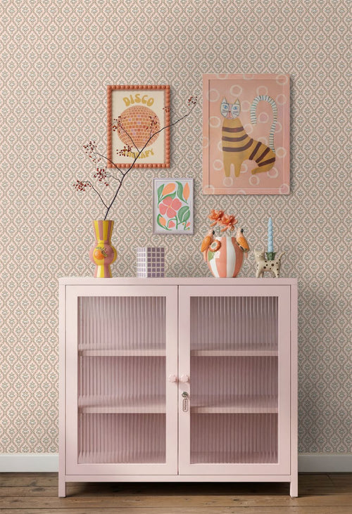 ESTAhome behang vintage bloemen licht roze en beige - 50 x 900 cm - 132013