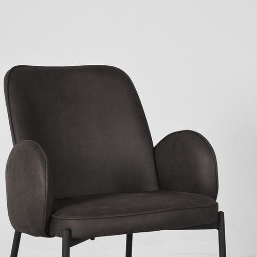 LABEL51 Eetkamerstoel Jari - Antraciet - Zithoogte 49cm - Set van 2