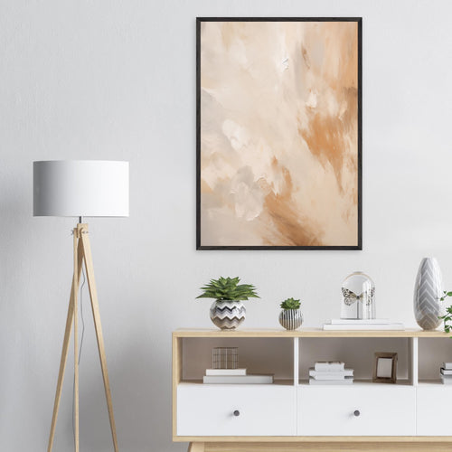 Artfulprints Poster met Lijst Abstract - Golden touch 2   - 70x100 cm - Terracotta