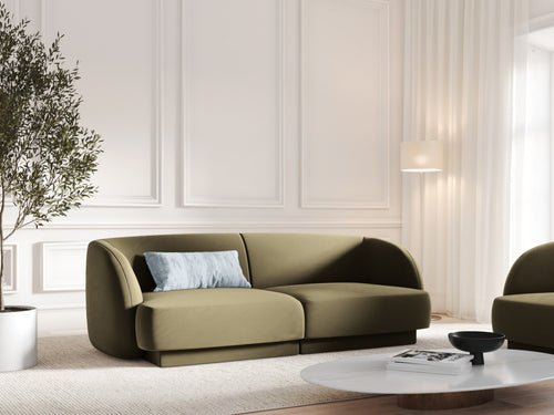 Micadoni Bank Miley 2-zits, flueel, groente - 90x180x70cm