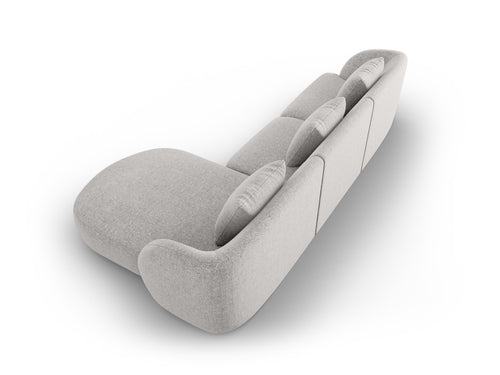 Cosmopolitan Design rechter hoekbank Tulum 4-zits, chenille, lichtgrijs - 156x255x70cm