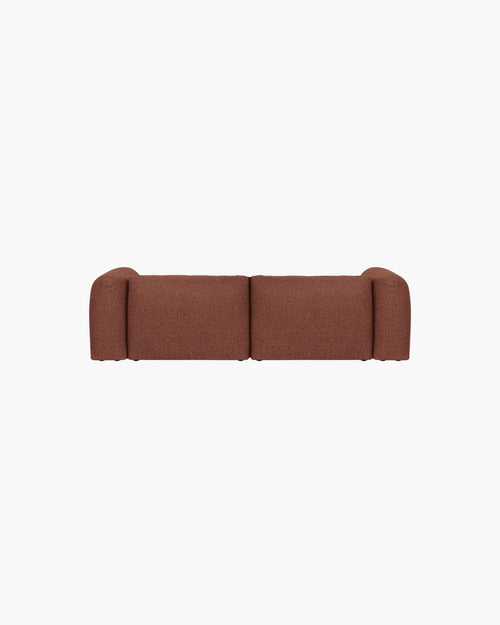 noo.ma Yaro 3-zits slaapbank - Brick Red bouclé, 140x200 slaapfunctie