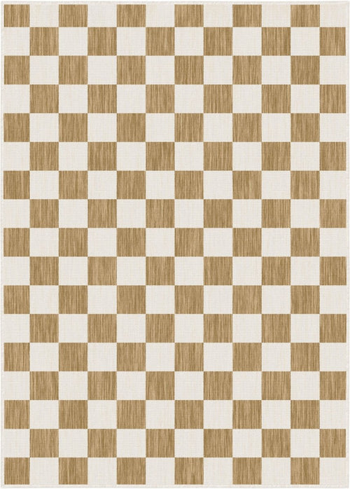 Buitenkleed Level blokken - checkerboard jute - Interieur05