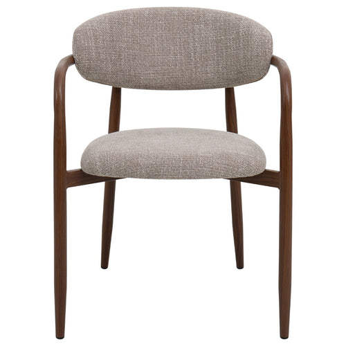 Giga Meubel Eetkamerstoel Alexia - Taupe/Walnoot - Armleuning - Set van 2