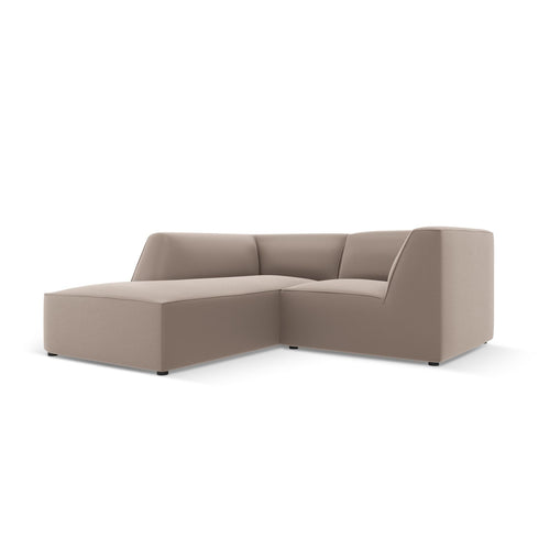 Cosmopolitan Design - Modulaire hoekbank links Siena 3-zits, imitatieleer lichtbruin - 180x186x69cm