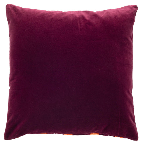 VASCO - sierkussen 45x45 cm - fluweel - gestreept - Purple Potion - paars, oranje