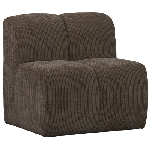 WOOOD eetbankje 84cm met rugleuning Mojo - Ribstof - Bruin - 88x84x73 - vtwonen shop