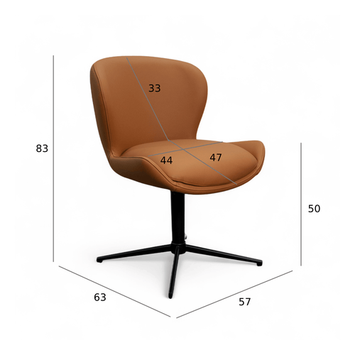 Furnhouse eetkamerstoel Nicklas - Cognacbruin - Leer - Set van 4