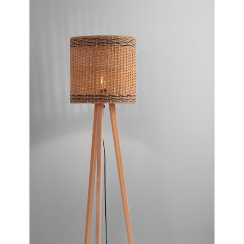Nova Luce PLETTE Statief vloerlamp naturel, zwart E27 1x12W