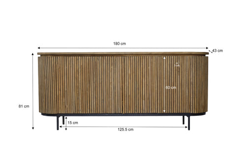 Livingfurn dressoir Lausanne - teakhout - 180cm - vtwonen shop