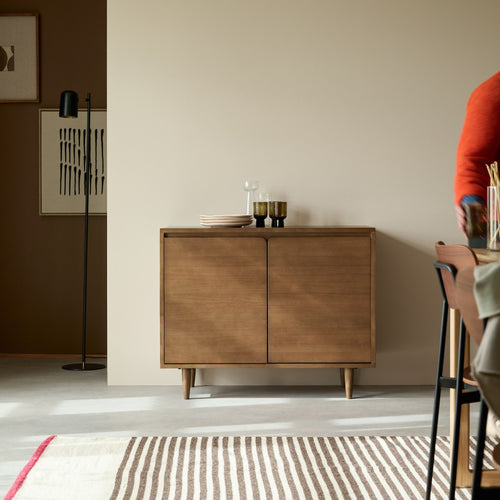 Tikamoon Buffetkast in massief heveahout 100 cm - Naturel