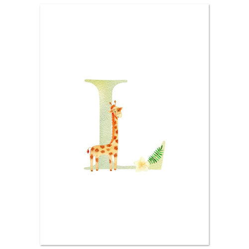 Artfulprints  Letter L kindernaam   Poster A4 21x29.7 cm