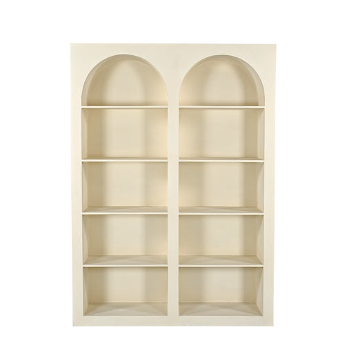 Giga Meubel Vakkenkast Fien - MDF/Beton Ciré - Beige - 150x38x210cm - vtwonen shop