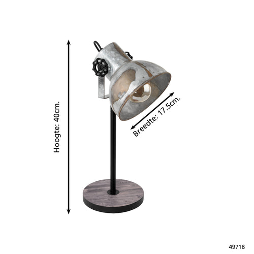 EGLO tafellamp Barnstaple - e27 - 40 cm - bruin/zwart - vtwonen shop