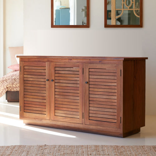 Tikamoon Opbergmeubel in massief acaciahout 130 cm - Naturel