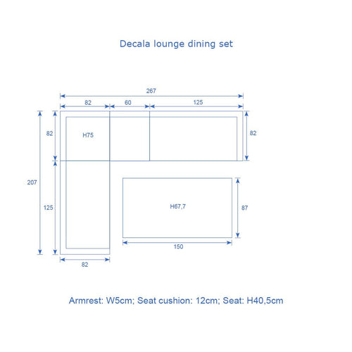 Decala lounge-diningset -5-delig-aluminium-light teak look-desert sand - vtwonen shop