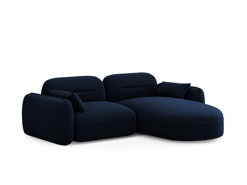Cosmopolitan Design Modulaire hoekbank rechts Sydney 3-zits, flueel, koningsblauw - 165x230x70cm