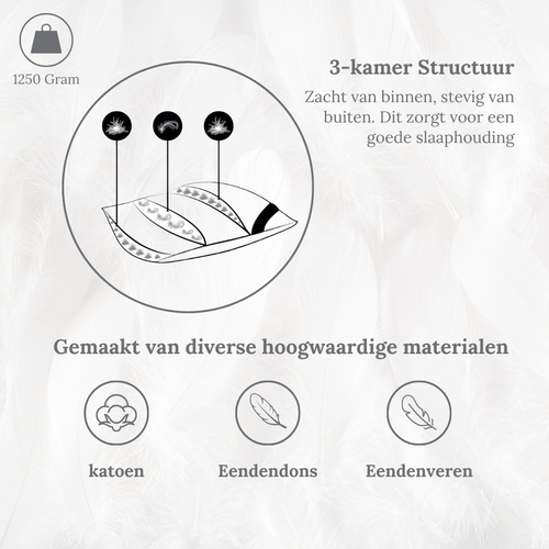 Ten Cate boxkussen - 3-kamer eendendons - 60x70
