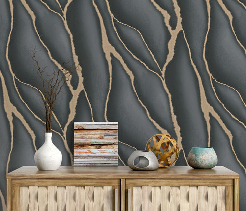 Erismann behang marmer zwart - 53 cm x 10.05 m - 661559 - vtwonen shop