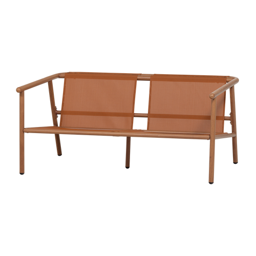 WOOOD 2-zits bank tuin Cavero - Aluminium - Terra/Naturel - 57x129x87