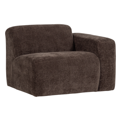 WOOOD 1-zits bank arm rechts Mojo Base - Ribstof - Bruin - 74x105x97