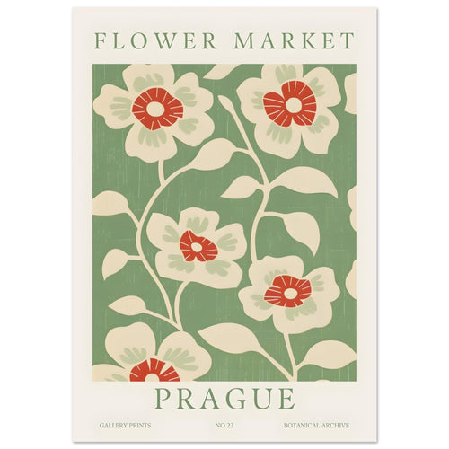 Artfulprints Poster Flower market - Prague I   - 50x70 cm - Meerkleurig