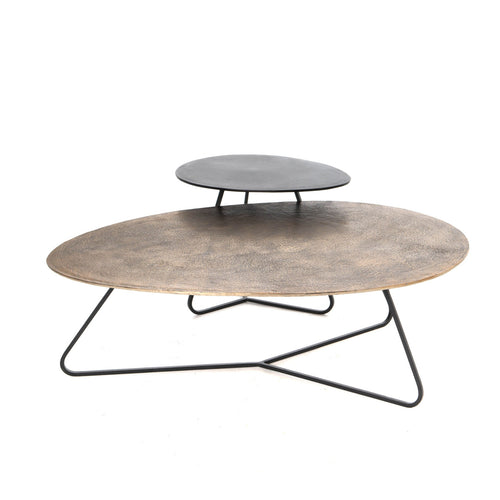 StarFurn Salontafel Macy - Rechthoek Zilver Metaal - Set van 2 - 121x75x38cm