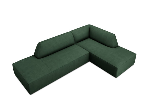 Micadoni rechter hoekbank Ruby 4-zits, structurele stof, groente - 180x273x69cm