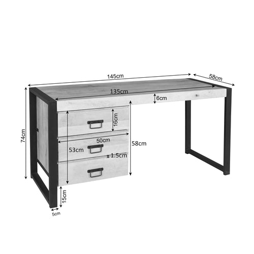 Starfurn bureau Britt - bruin - 58x145x74cm