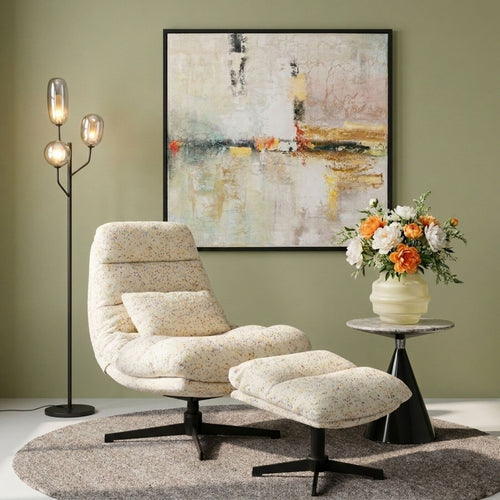 Kare Design Draaifauteuil en Voetsteun Columbia