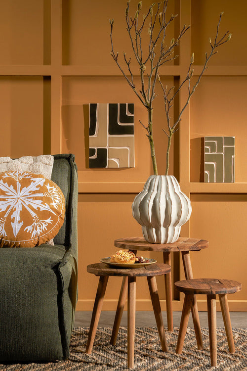 Mica Decorations Altea Vaas - H28 x Ø25 cm - Keramiek - Off White