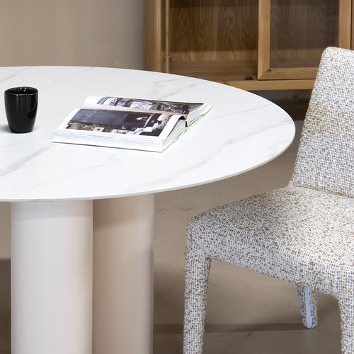 Giga Meubel Eettafel Wout - Rond - Keramiek - 130cm