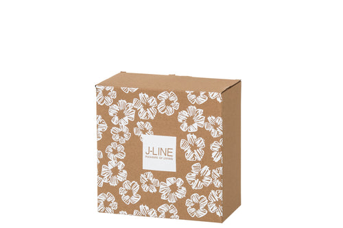 J-Line aperoschaal - keramiek - wit/zwart - small